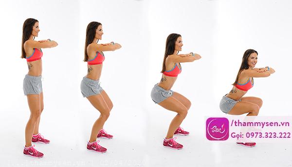 tập squat cũng là phương pháp giảm cân vô cùng hiệu quả 